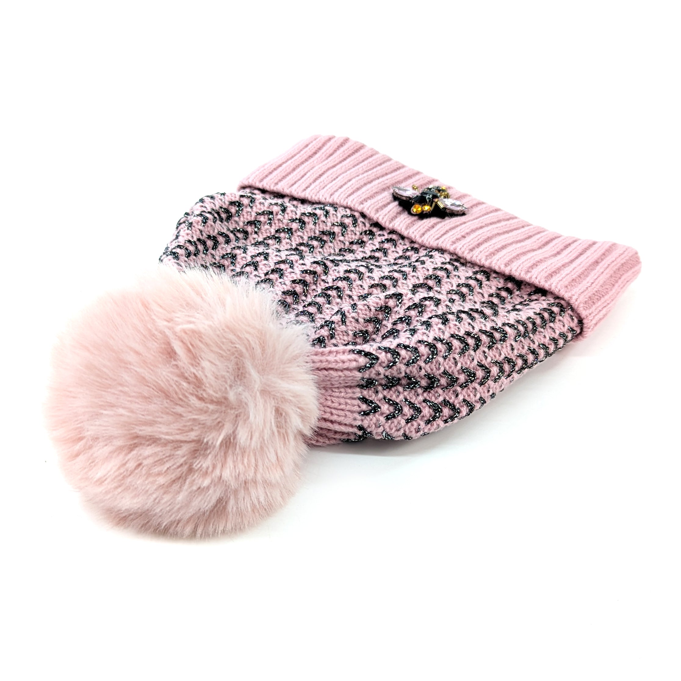 PomPom Hat with Bee Detail