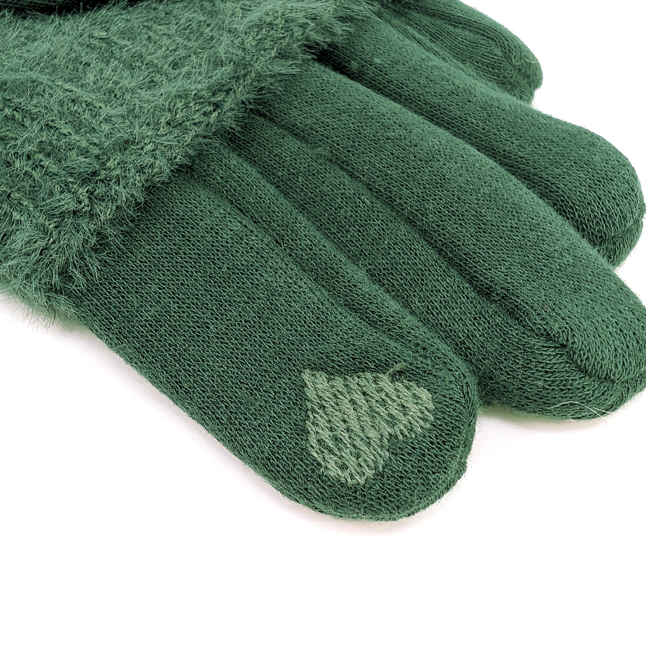 Faux Fur Two in One Gloves - Hunter Green