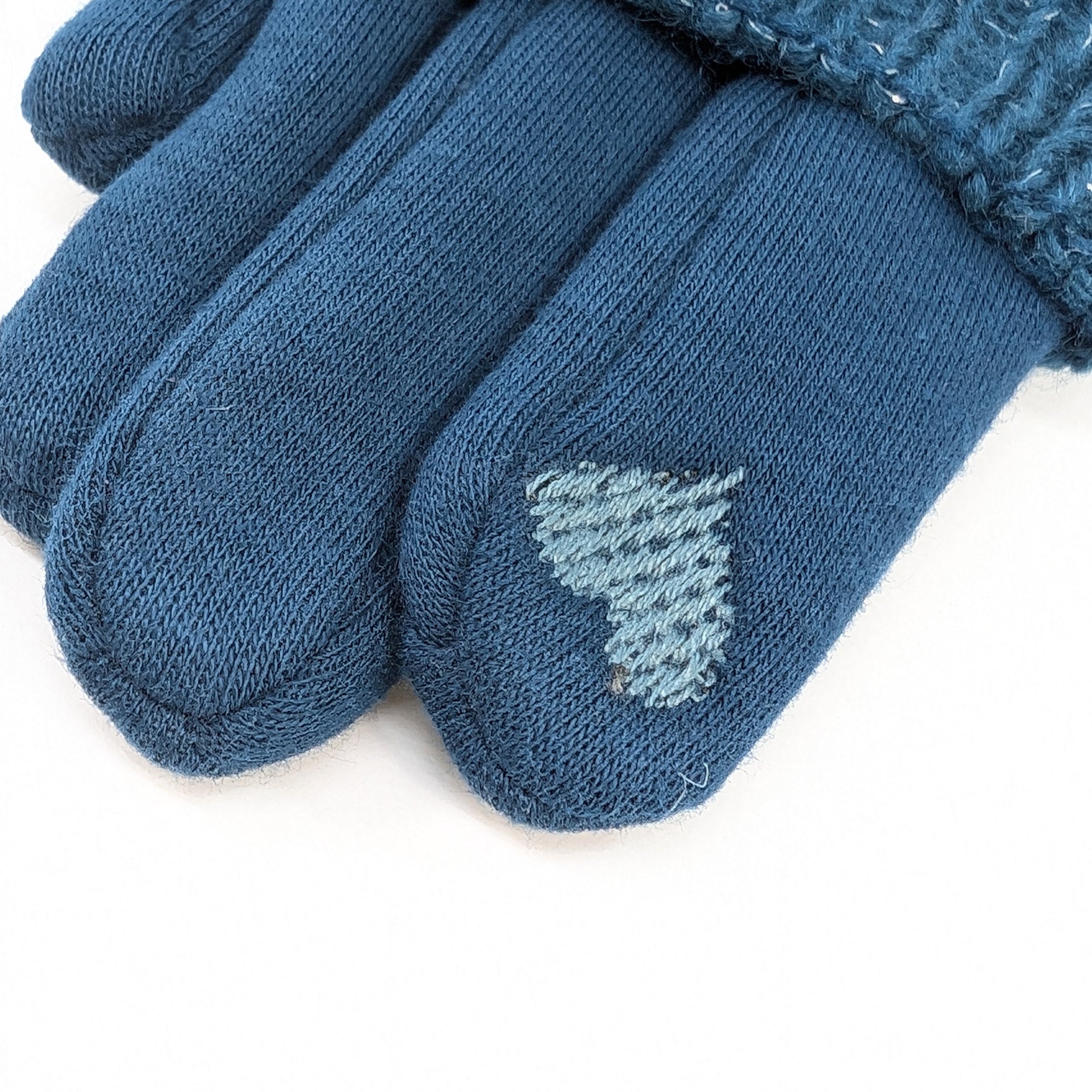 Cable Knit Two in One Sparkle Gloves - Teal