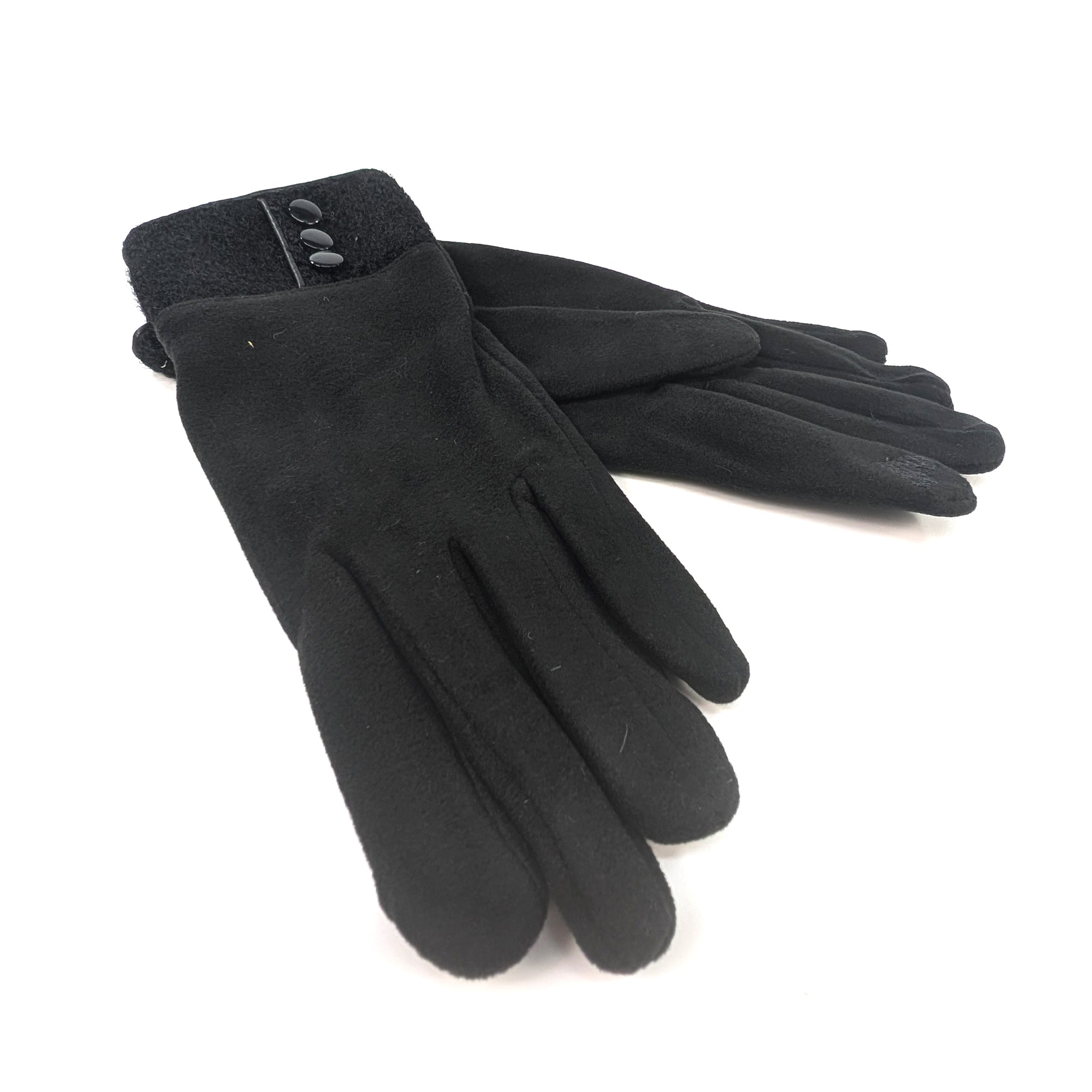 3 Button Vintage Gloves - Black