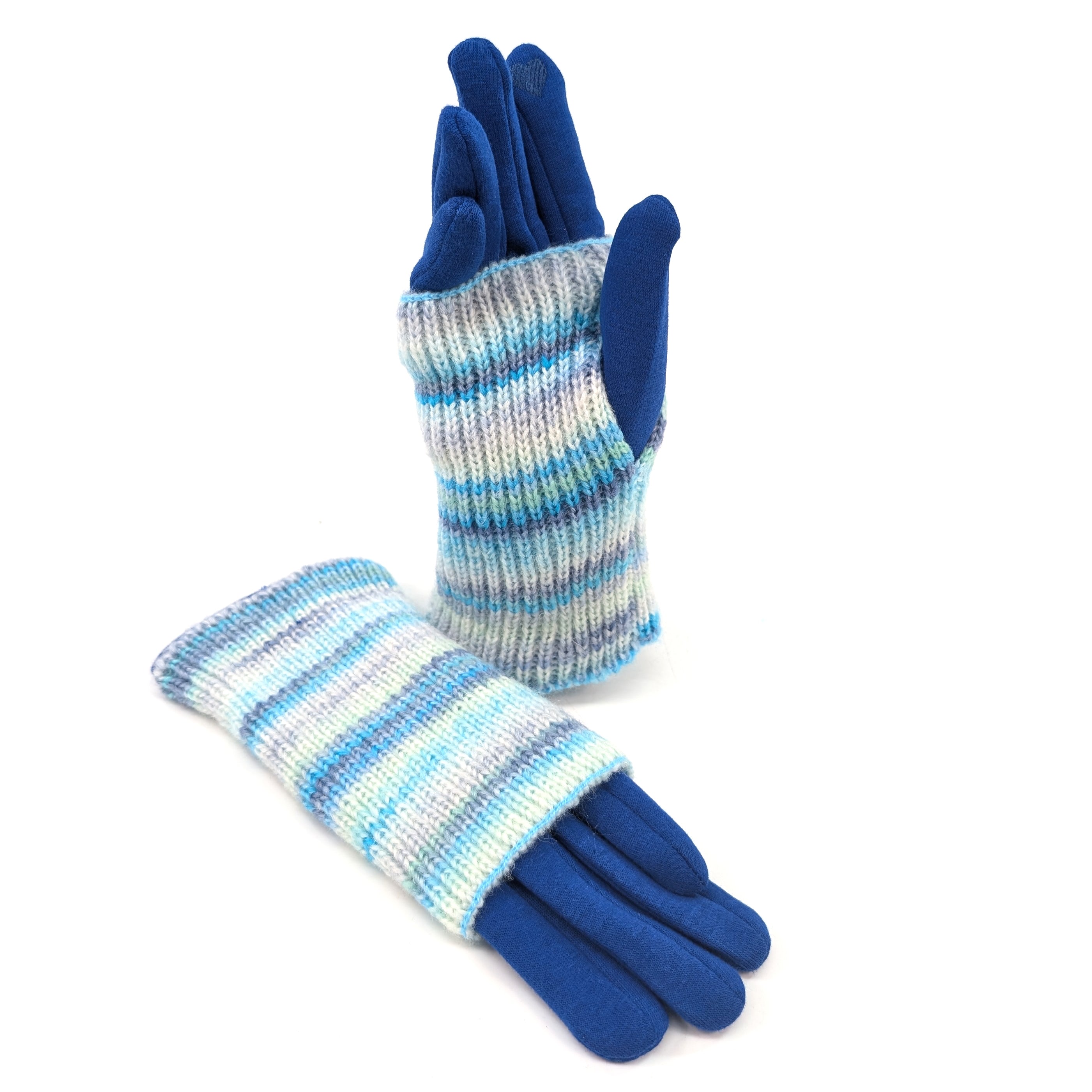 Multi Striped Two in One Gloves - Ocean Waves