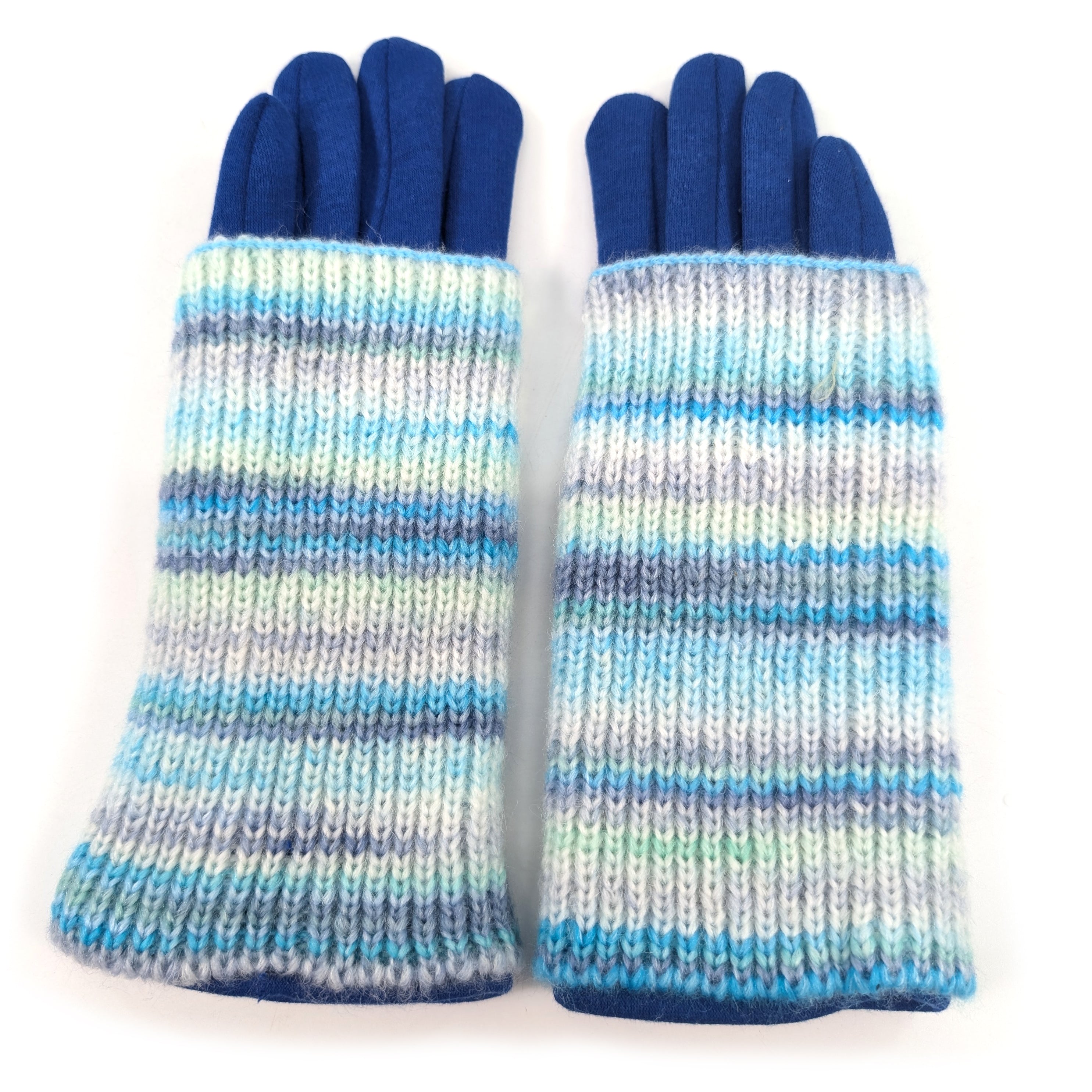 Multi Striped Two in One Gloves - Ocean Waves