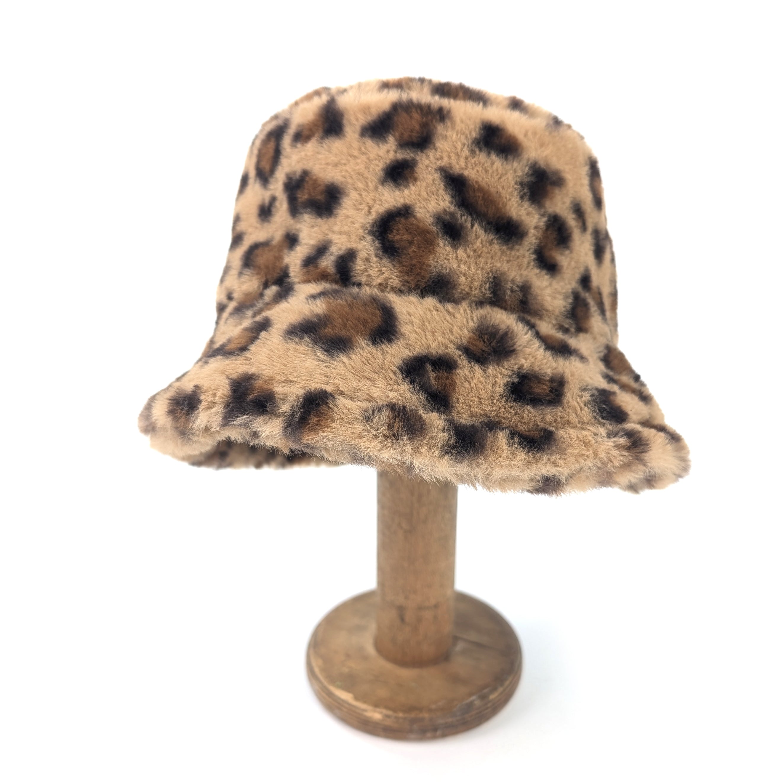 Faux Fur Bucket Hat - Animal Print