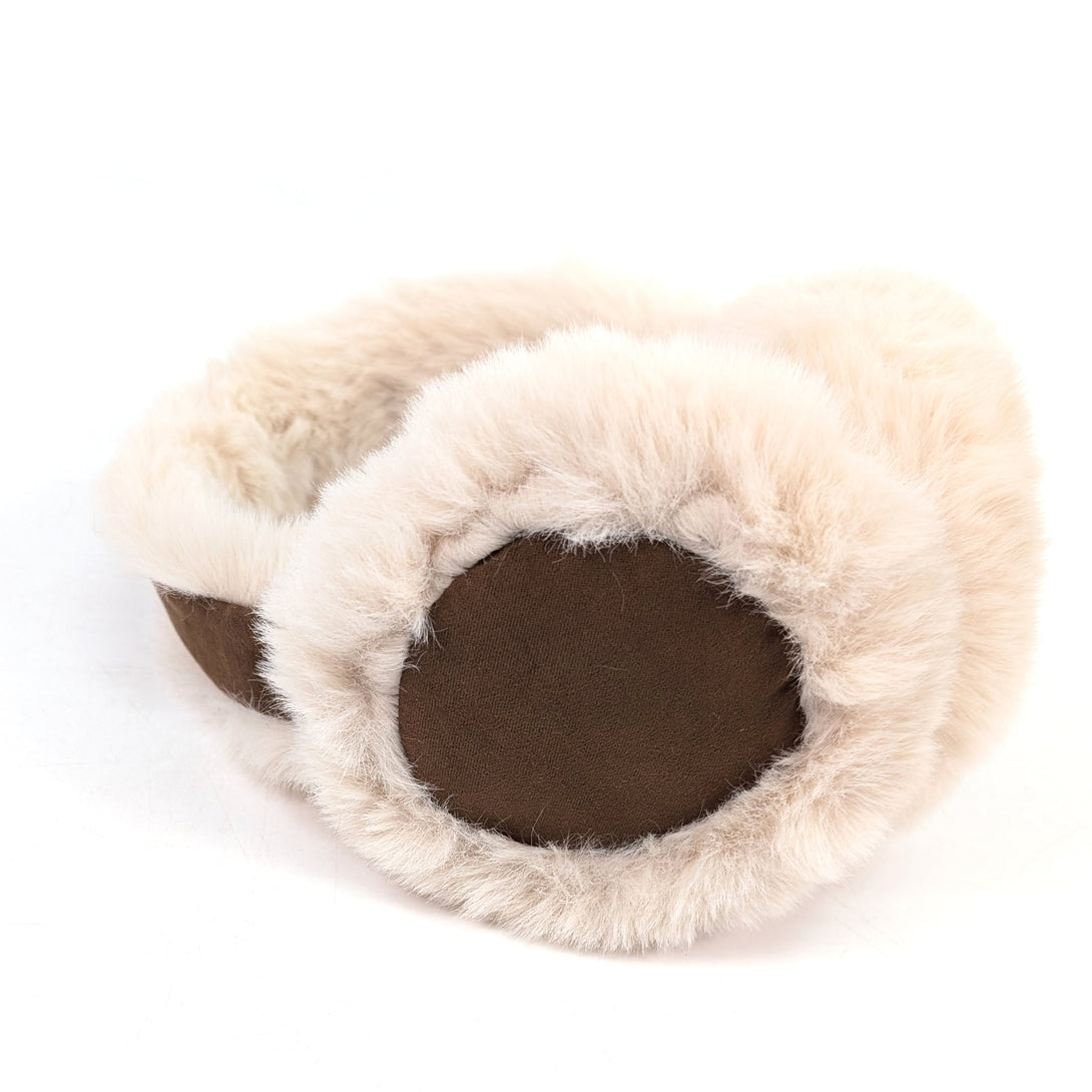 Sheepskin Style Ear Muffs (Foldable) - Tan – thescarfgiraffe