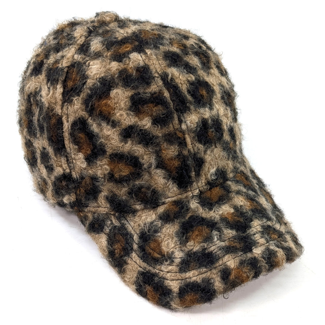 Teddy Bear Cap - Brown Animal Print