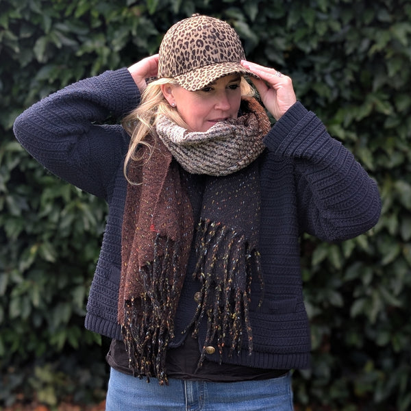 Velvet Feel Cap - Natural Green Print