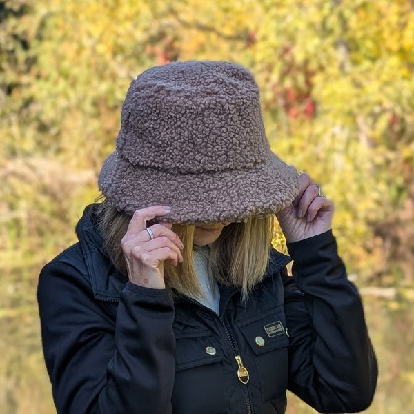 Teddy Bear Sparkling Bucket Hat - Mink