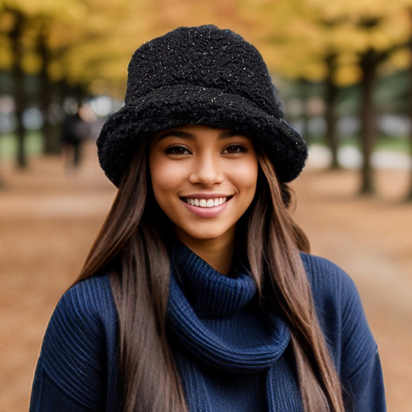 Teddy Bear Sparkling Bucket Hat - Black