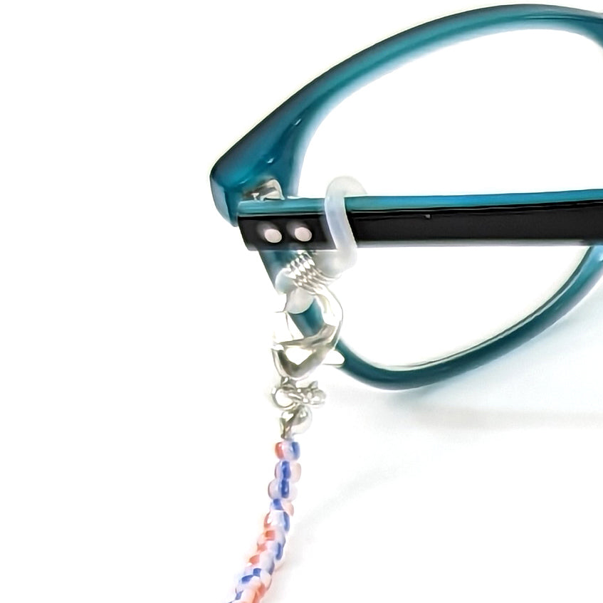 Fashionable Neck Chain for Glasses - Red & Blue Seed Bead