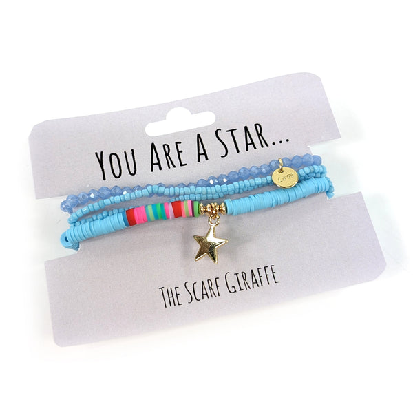 'You Are A Star' Bracelet Set - Sky Blue