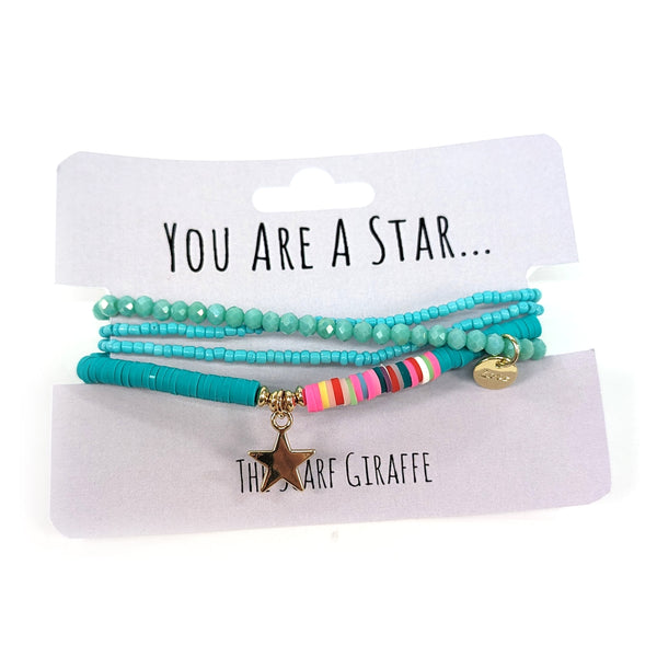 'You Are A Star' Bracelet Set - Turquoise