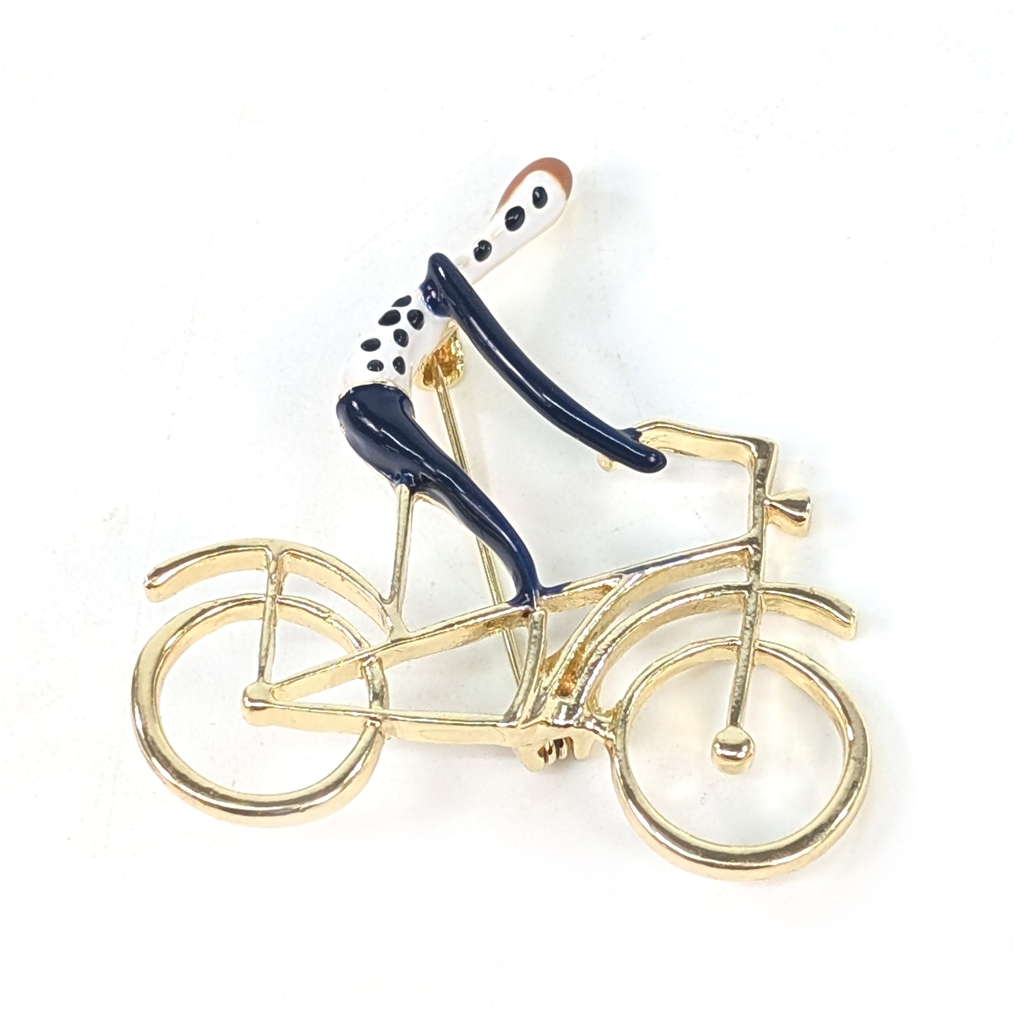 Gold Cyclist Brooch