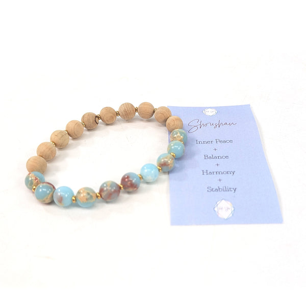 Shoushan & Light Wood Wellness Bracelet