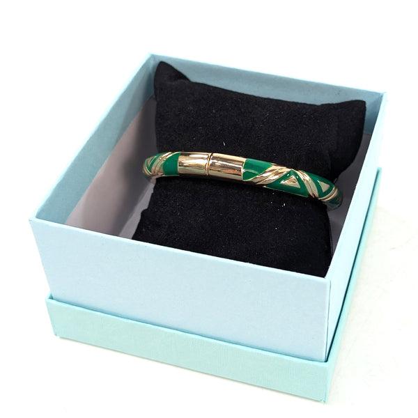 Triangles Bangle (in Gift Box) - Green