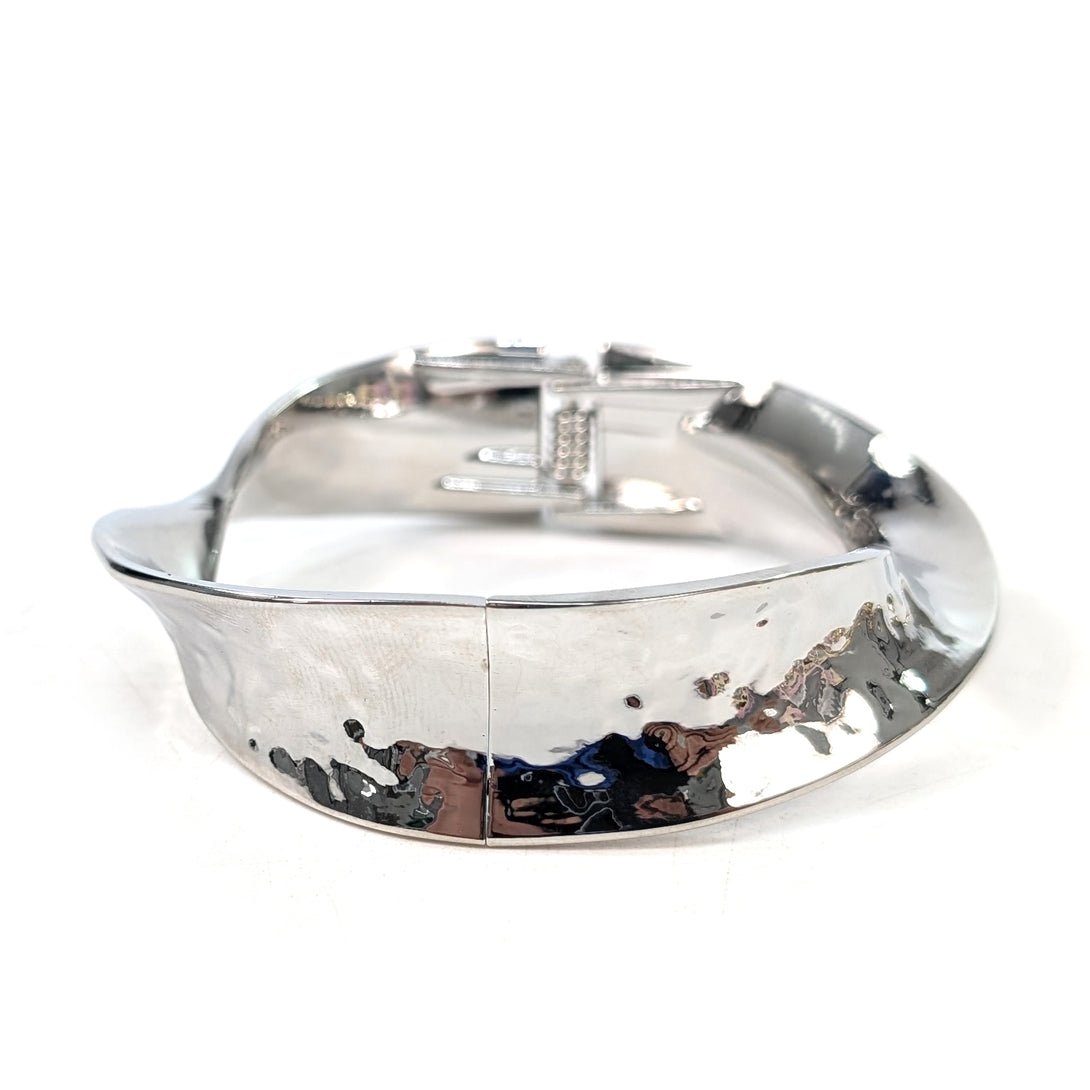 Twisted Hammered Bangle (in Gift Box) - Silver