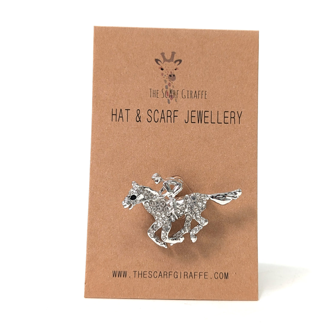 Silver Jockey Brooch
