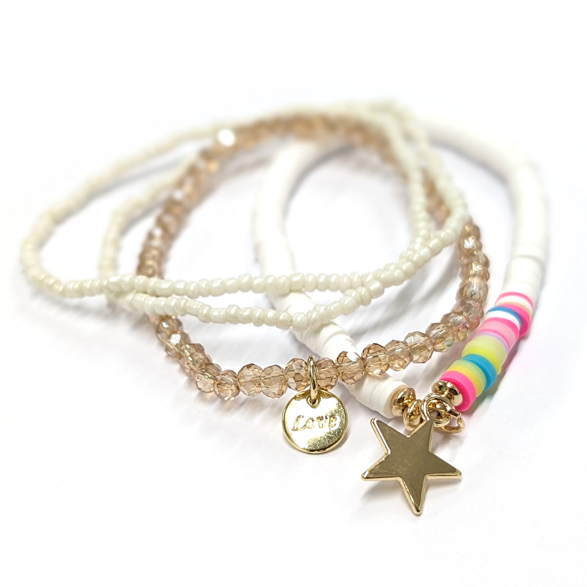 'You Are A Star' Bracelet Set - White