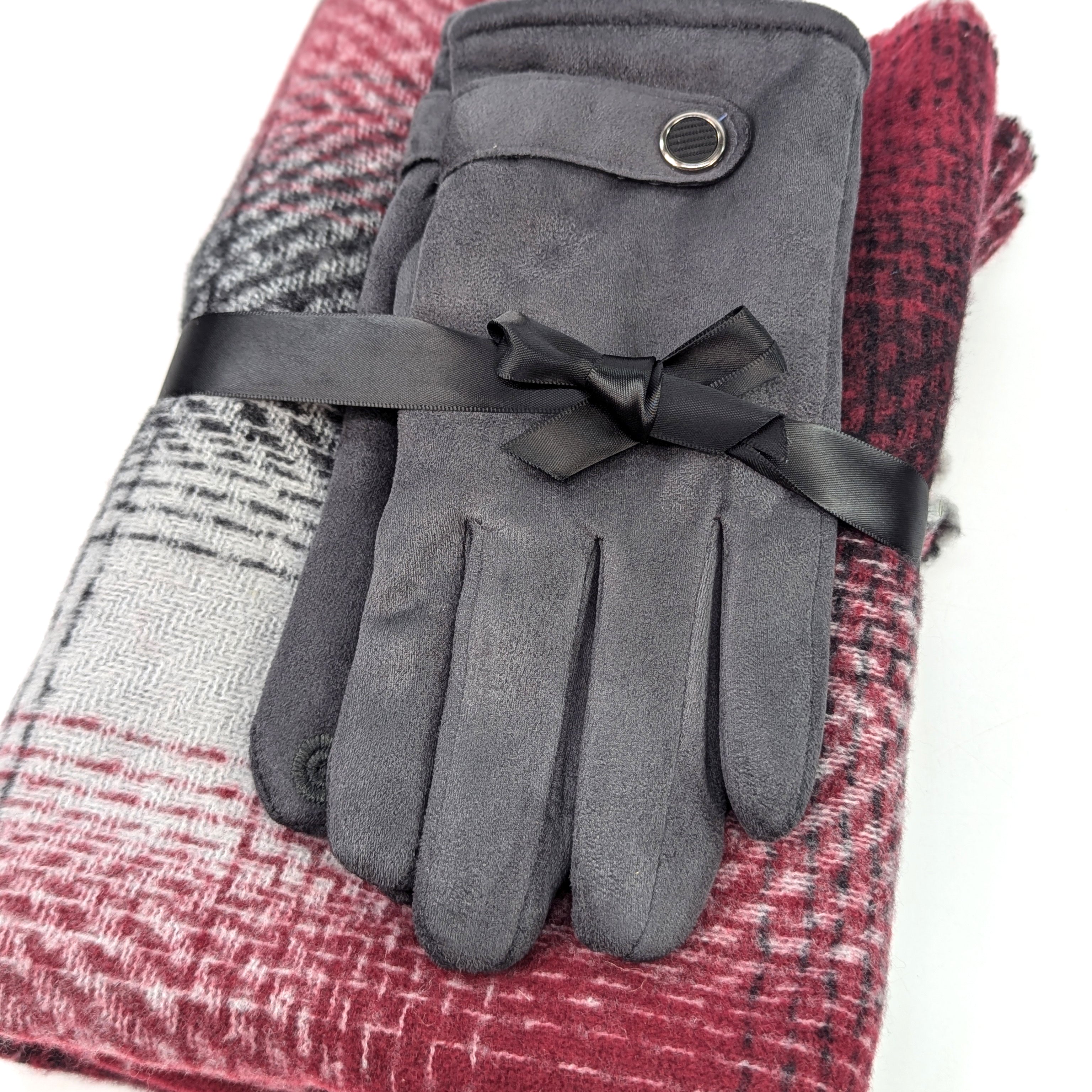 Mens Scarf & Glove Gift Set - Red