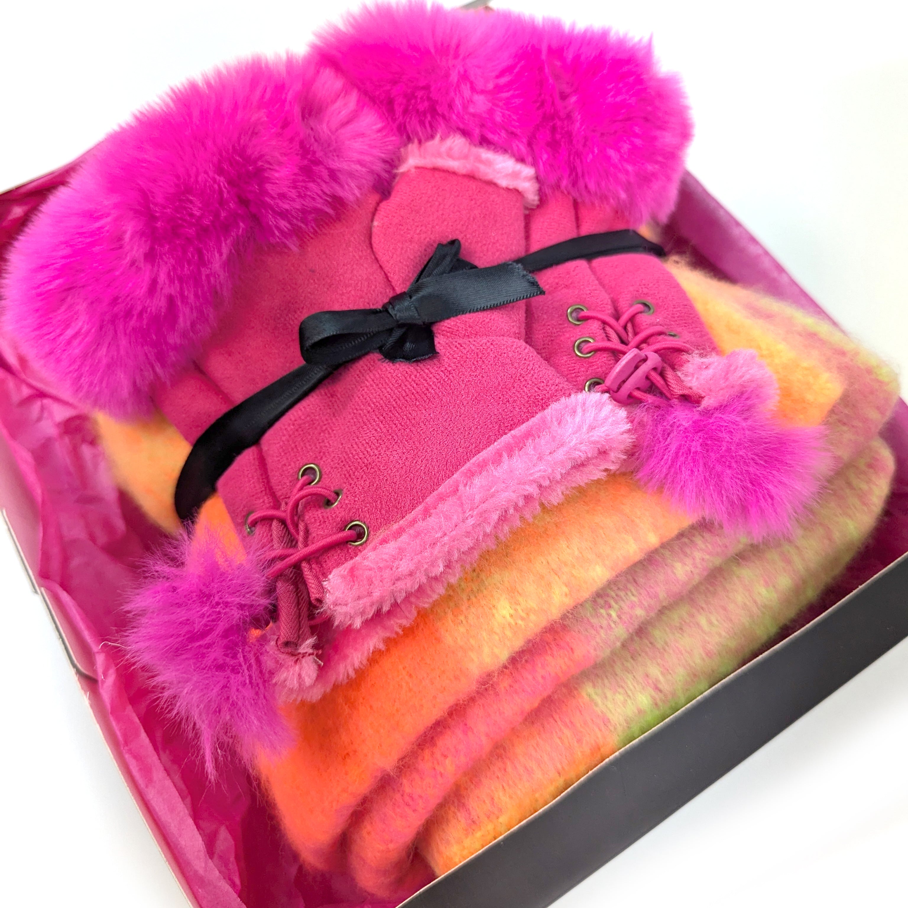 Neon Gift Set - Blanket Scarf & Neon Fingerless Gloves