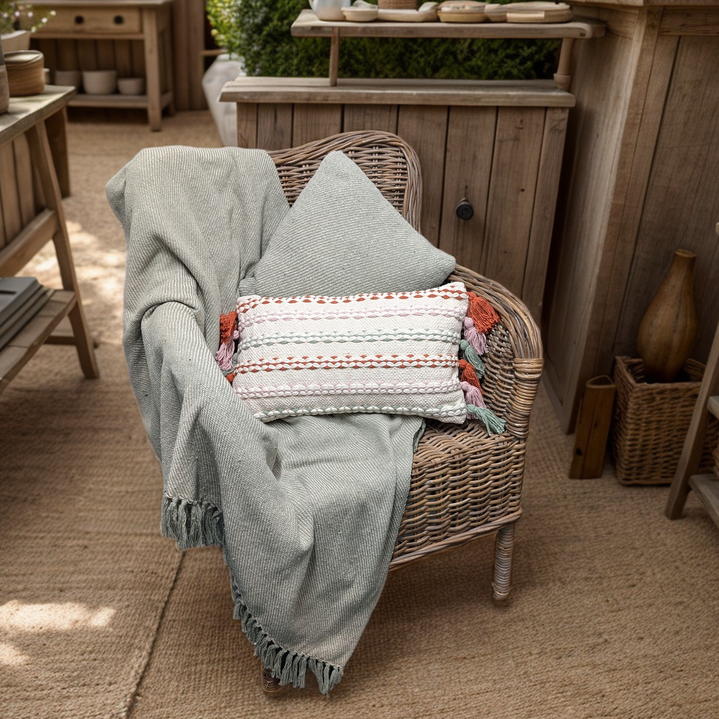 Luxury Tasseled Throws - Fair Trade Recycled Cotton