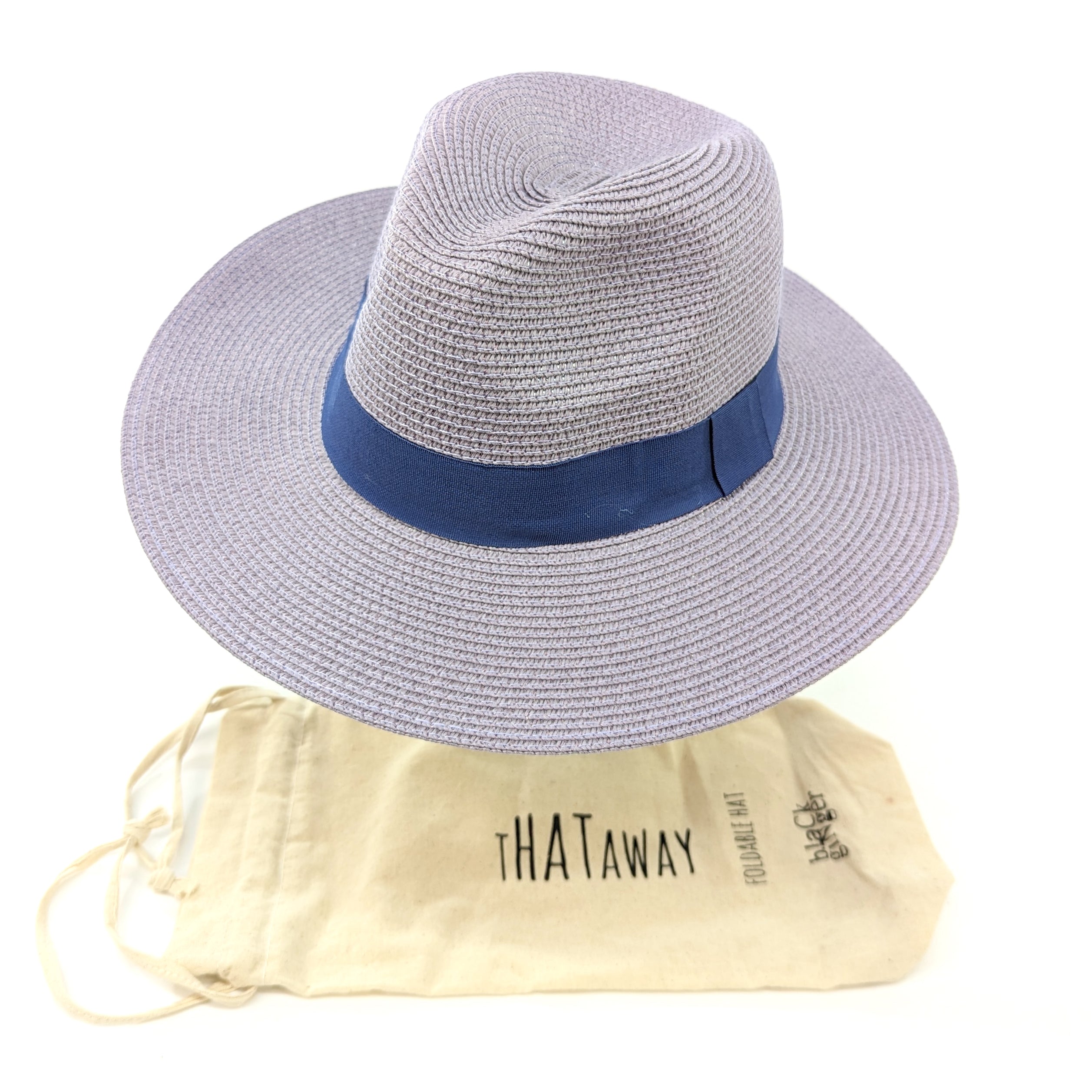 Folding Panama Style Travel Sun Hat - Lavender Purple (57cm)