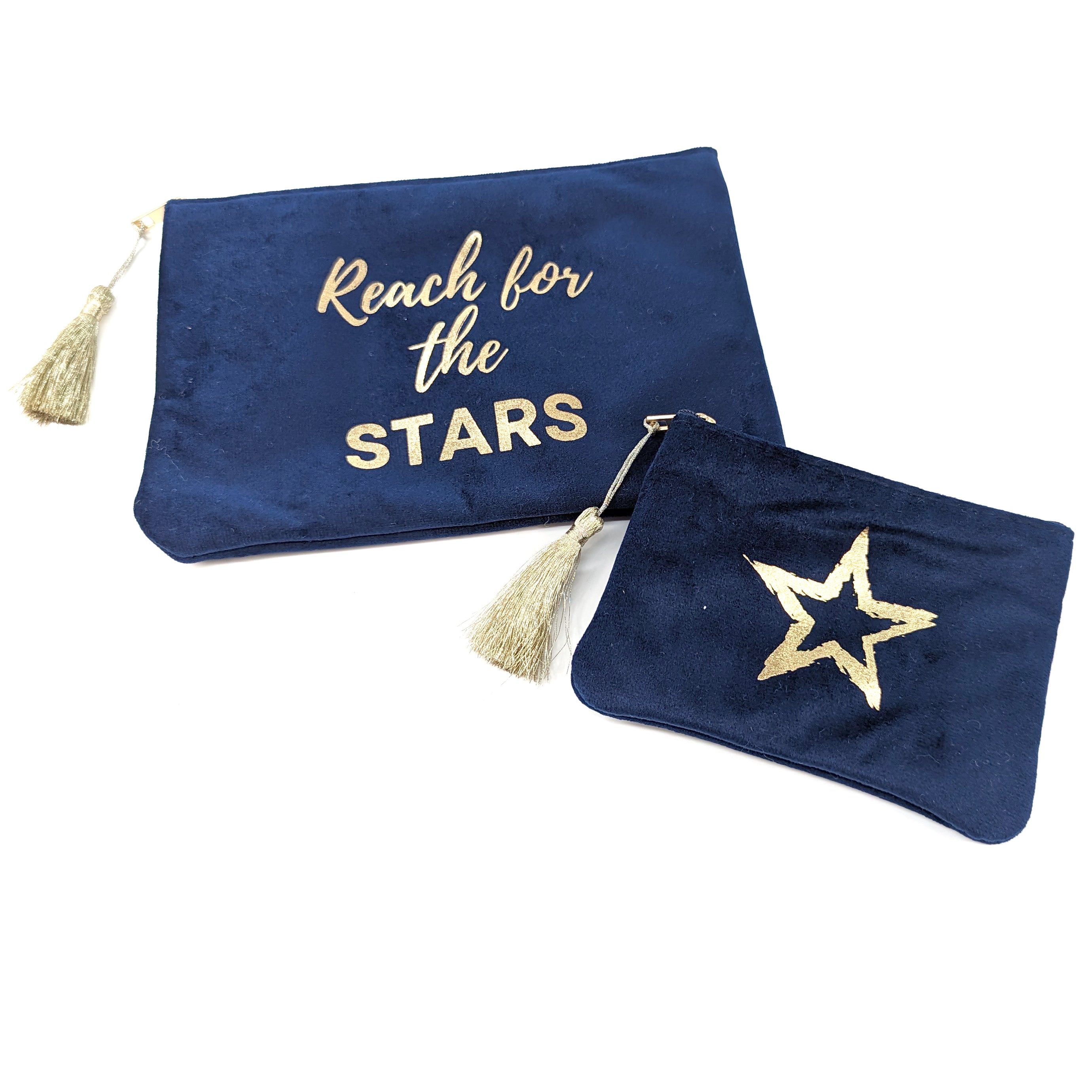 Reach for the Stars' Set of 2 Velvet Bags/Purses