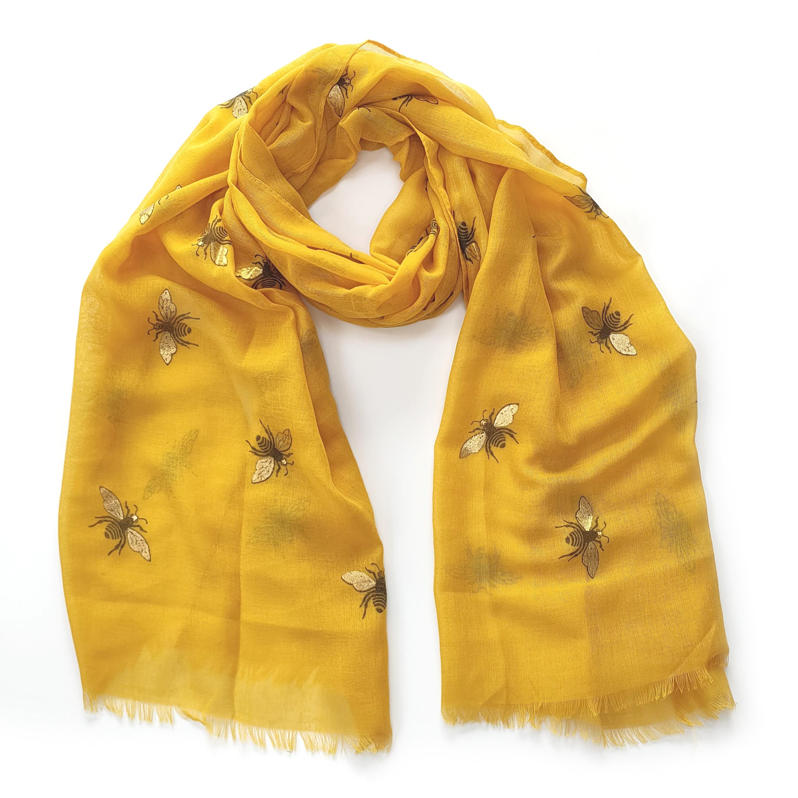 Little Remo - Glitter Bee Scarf - Mustard (70x180cm)
