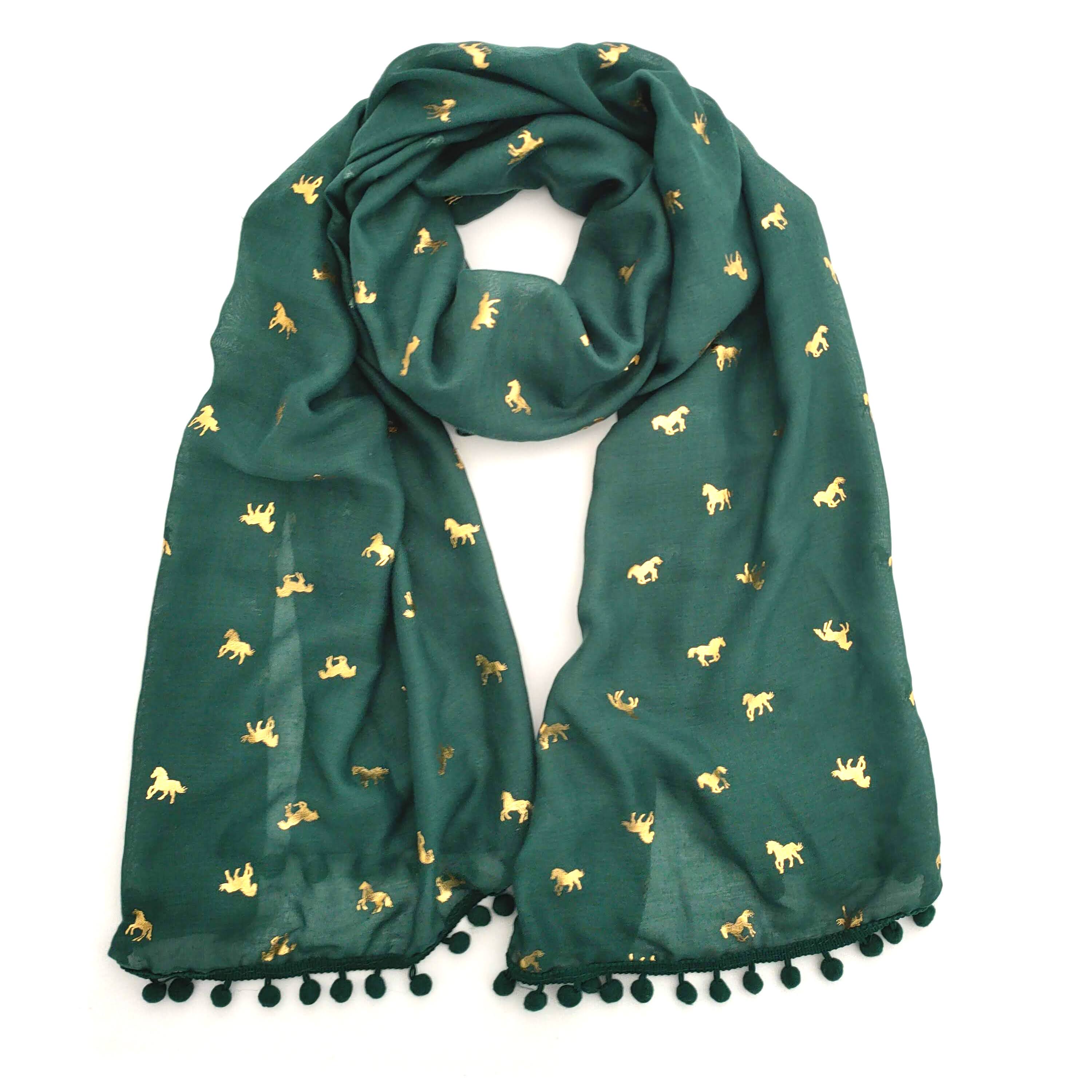 Embossed Repeating Horse Pattern Scarf