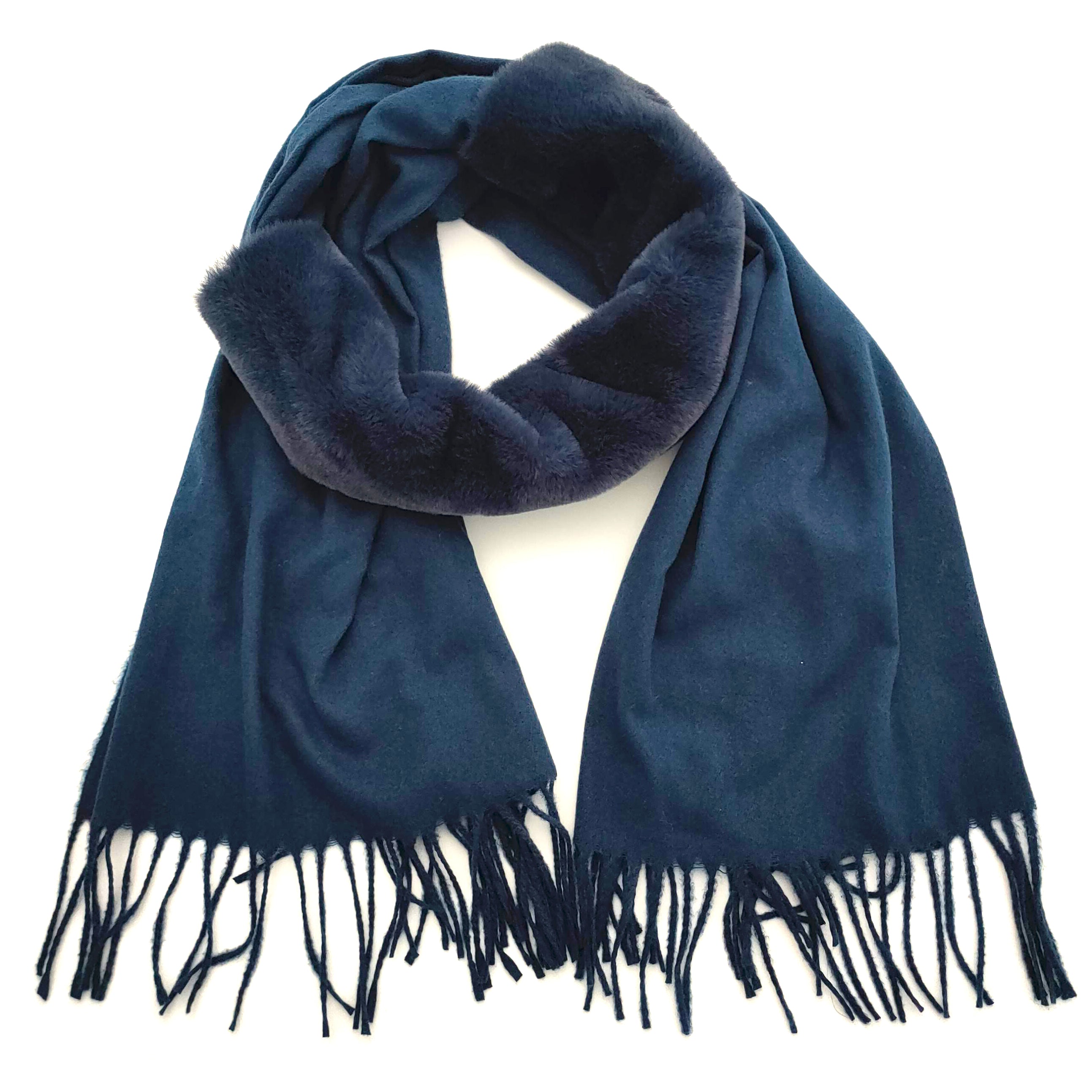 Pashmina Style Scarf with a Removable Faux Fur Tube Lining