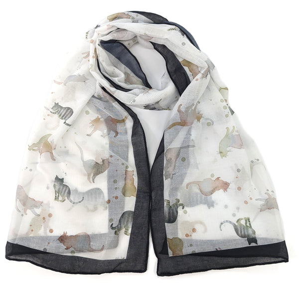 Watercolour Cat Scarf