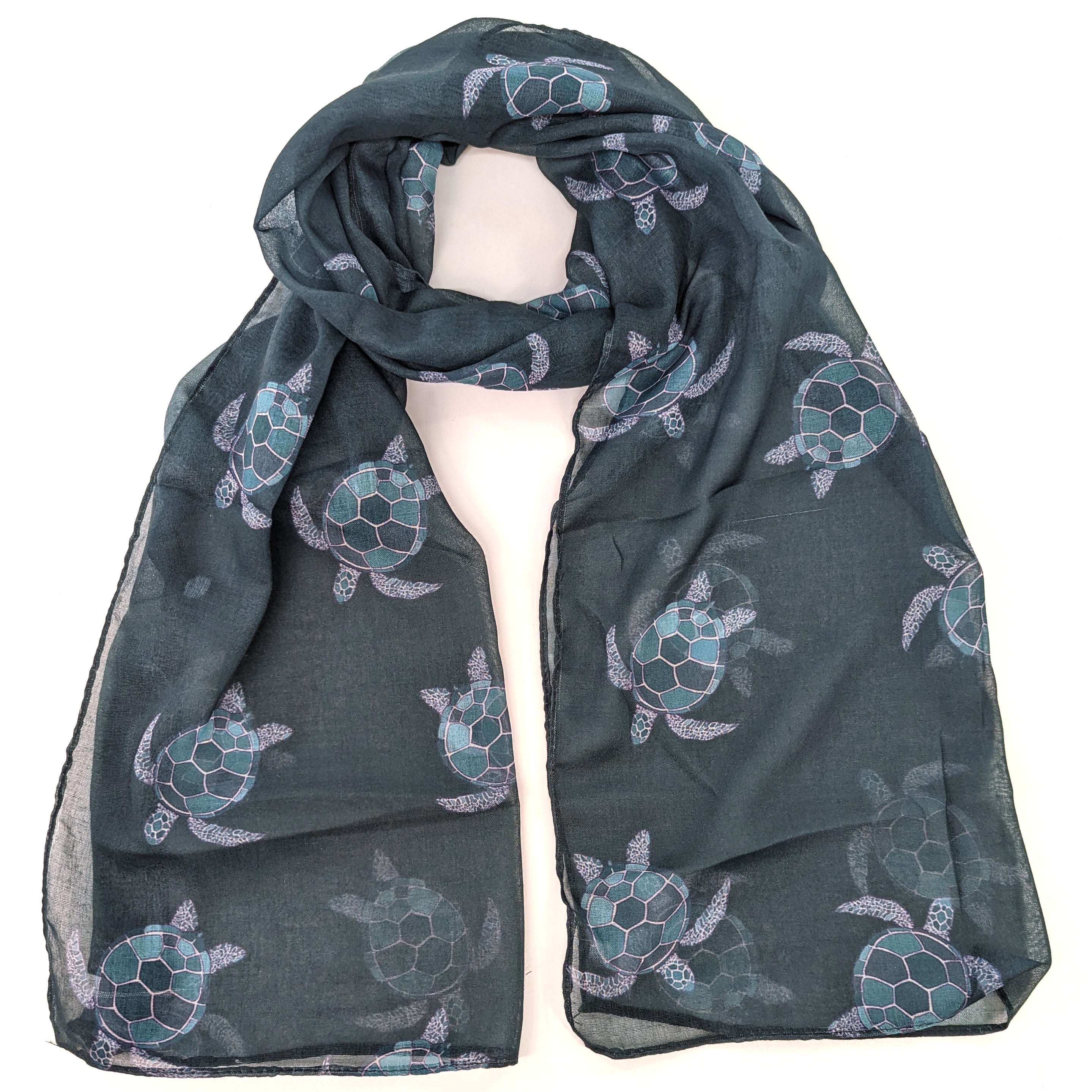 Talia the Turtle Scarf (50x180cm) - Deep Sea Green