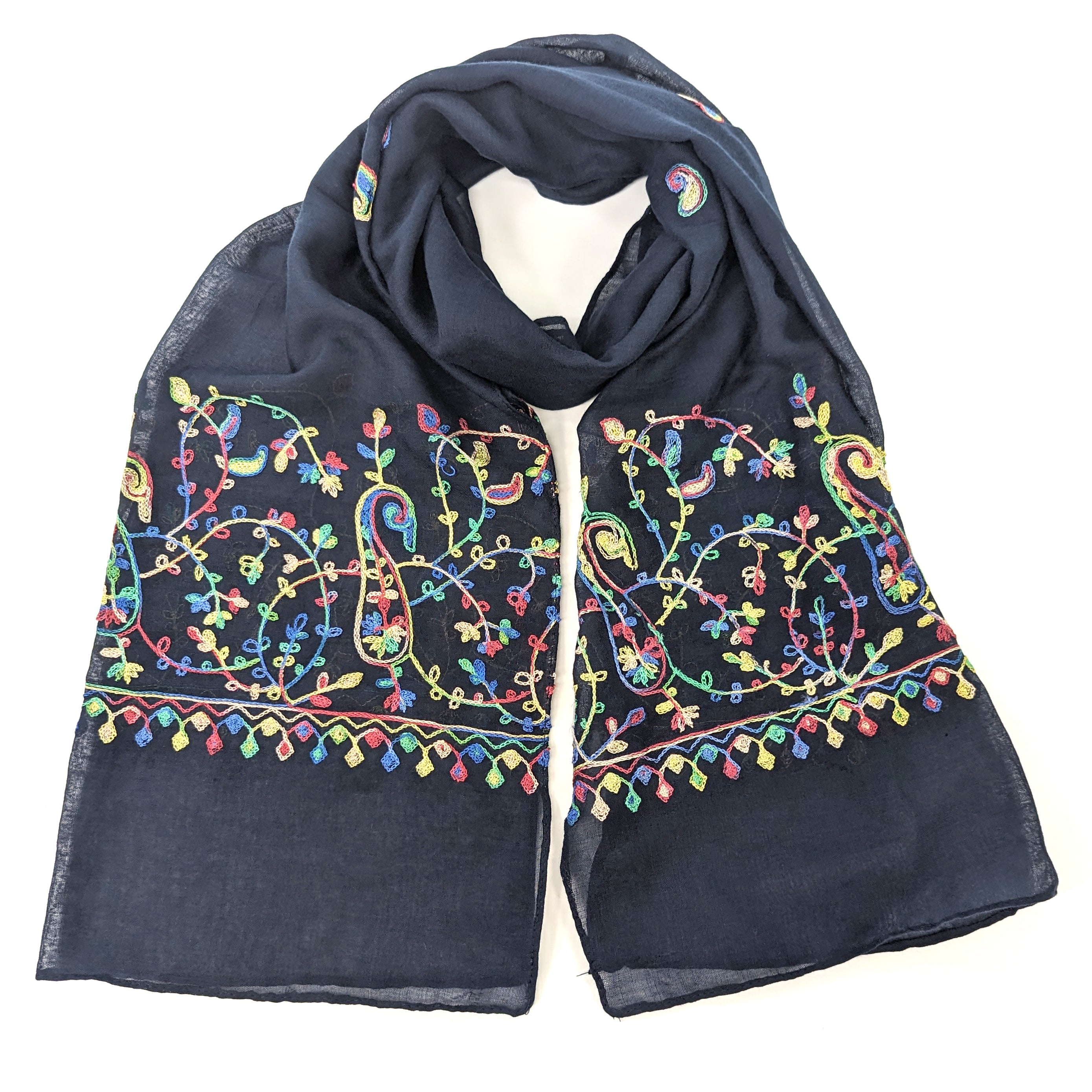 Bright Embroidered Scarf