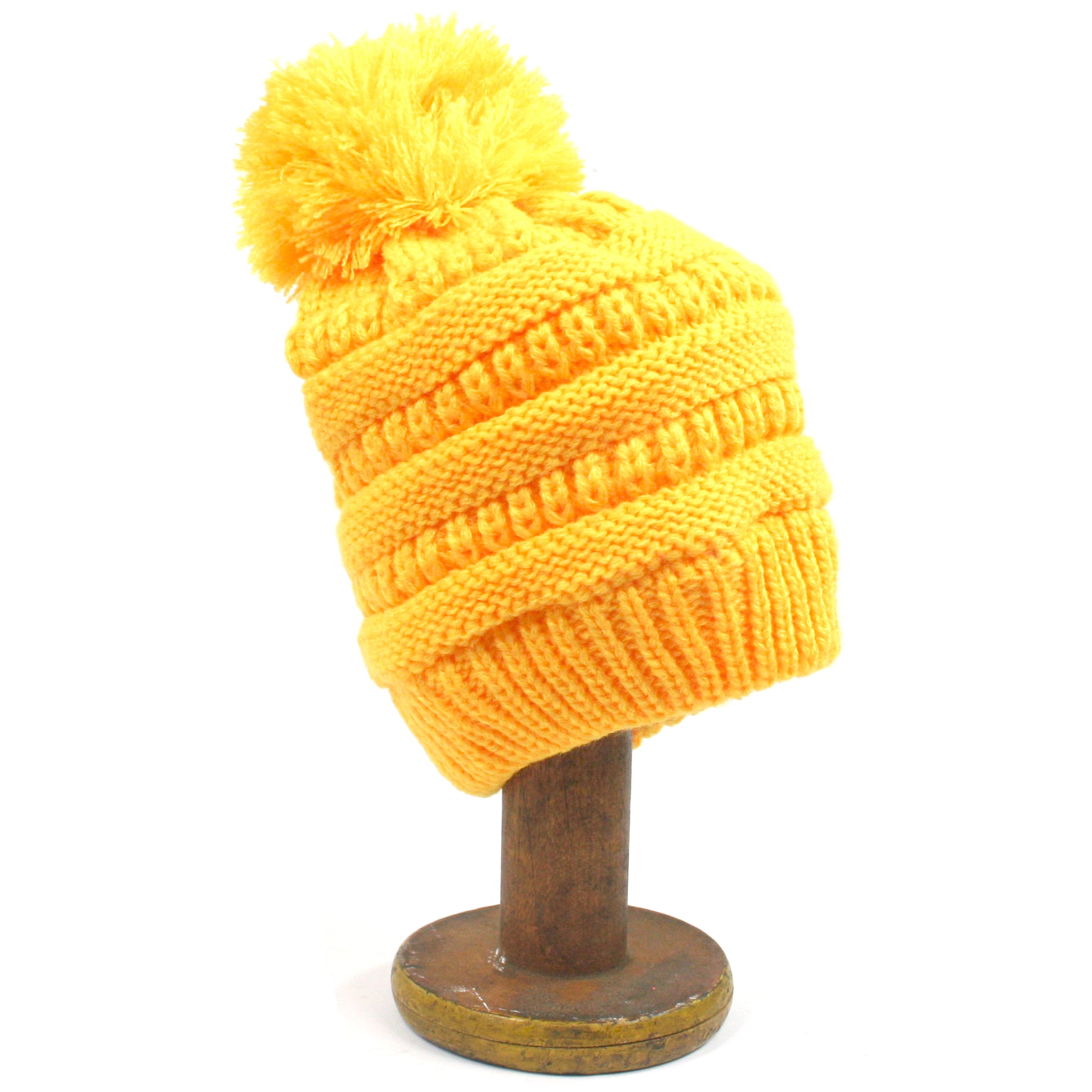 childs knitted style pompom beanie hat