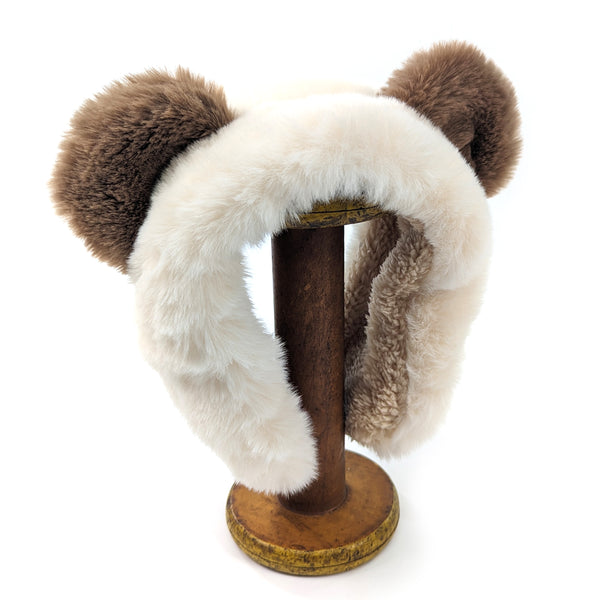 Bear Ear Head Band/Muffs - Cream