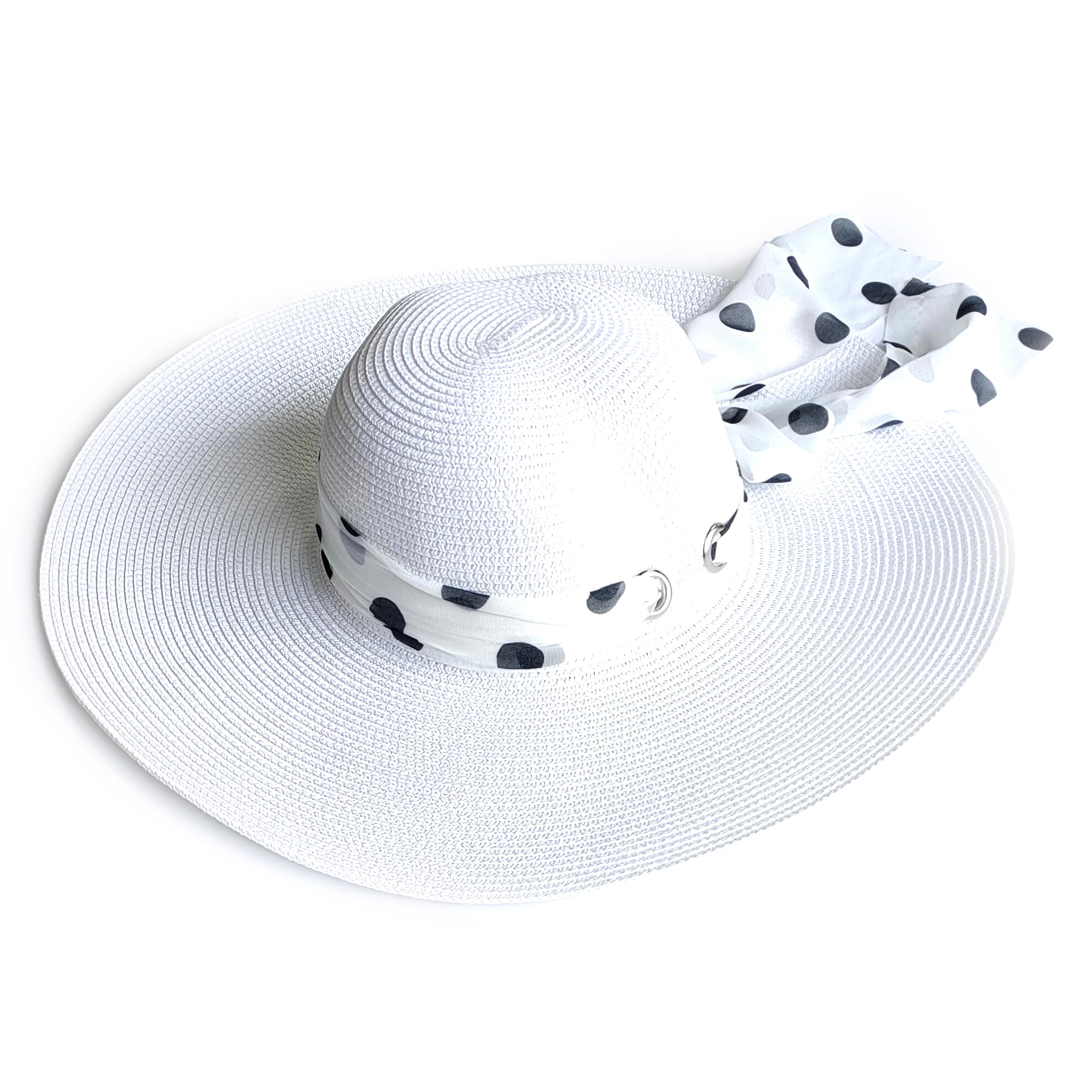 folding travel sun hat with aa wide brim and changeable ribbon